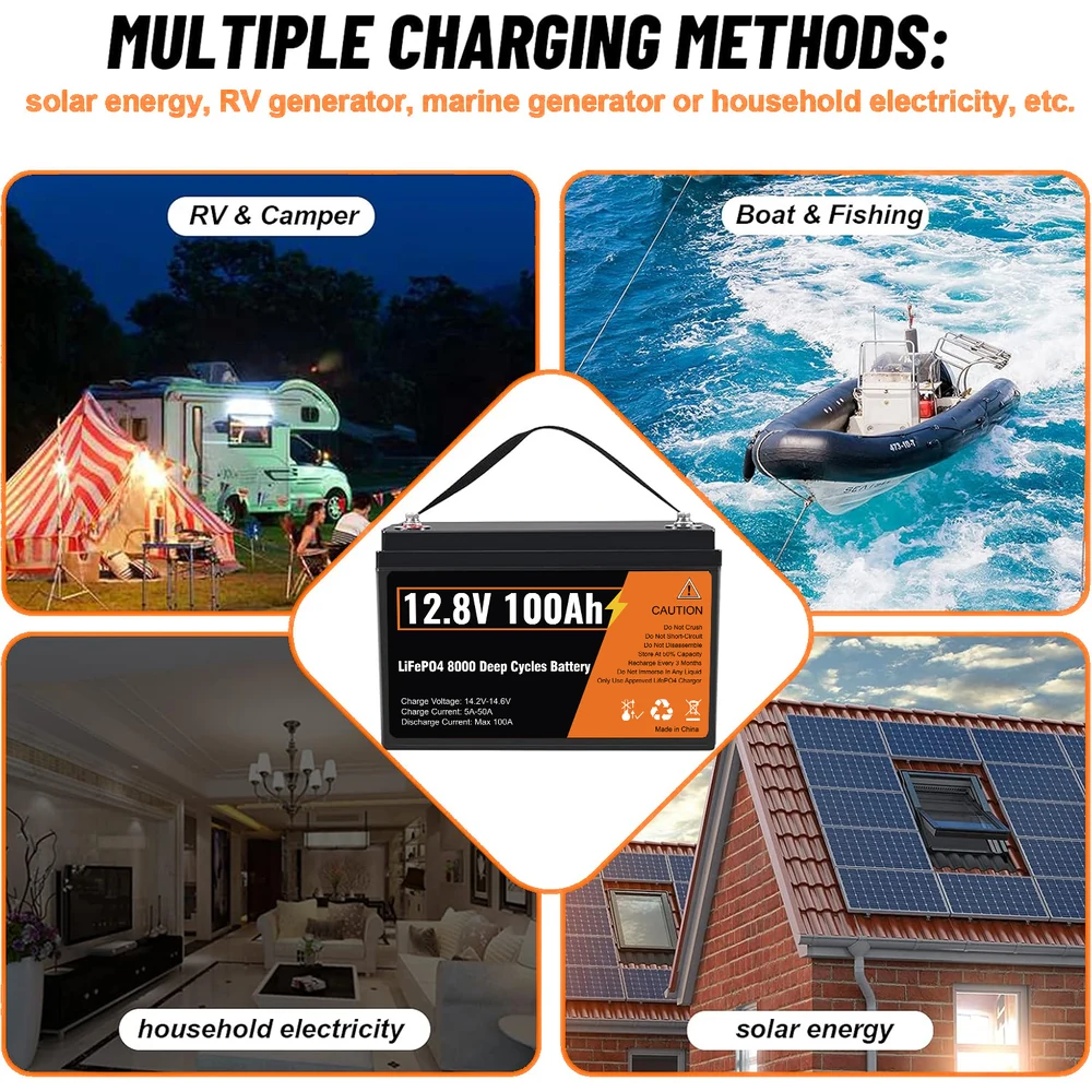 12V 100Ah LiFePO4 battery charging method guidance image